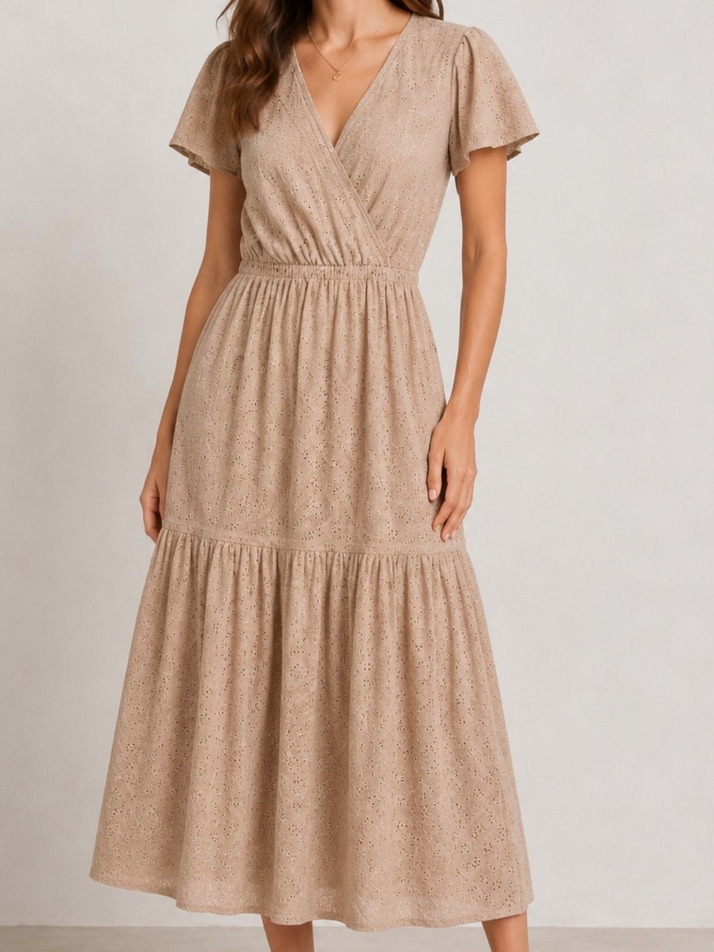 Love Stitch Beige eyelet dress size small